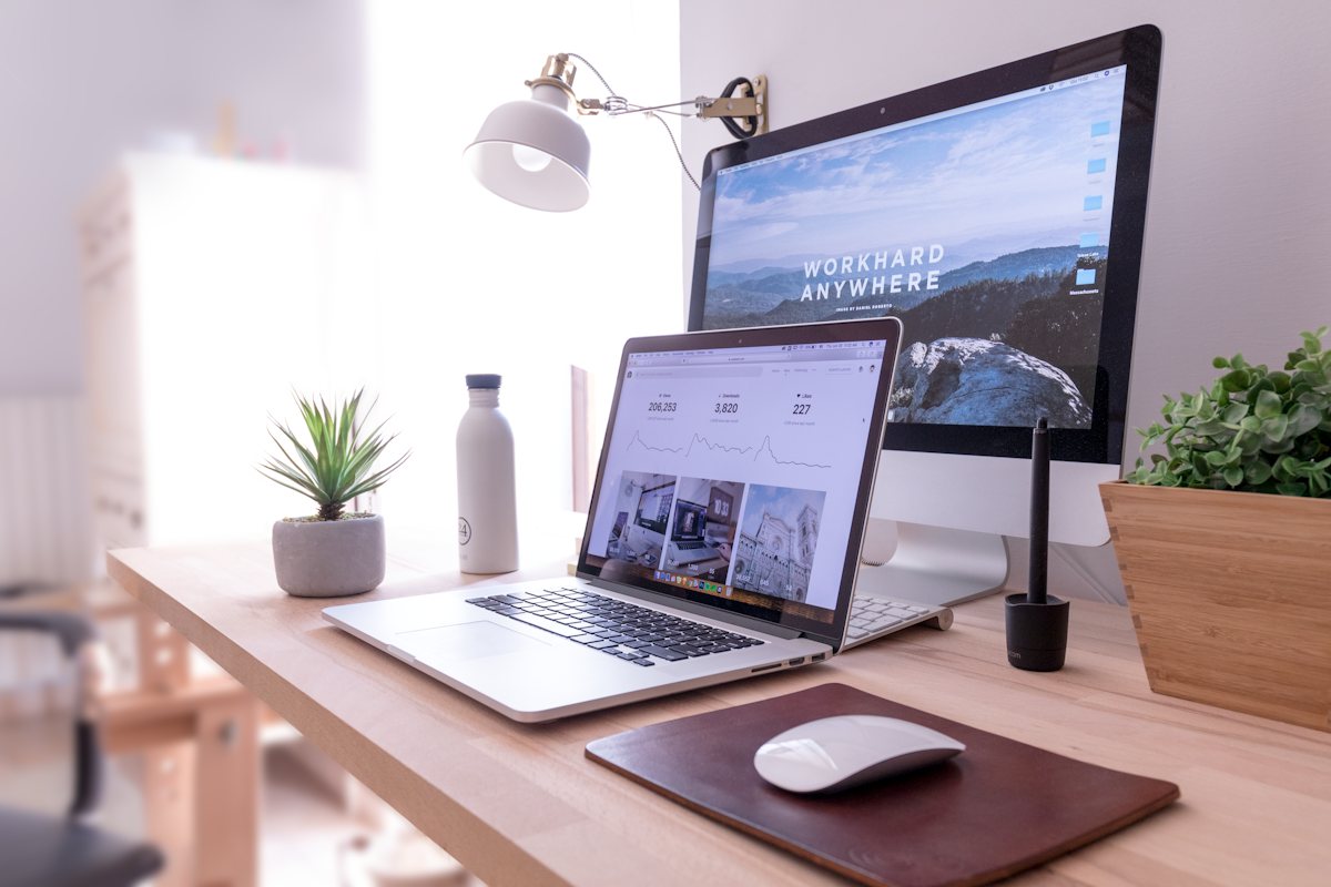 Freelancer working remotely on a laptop